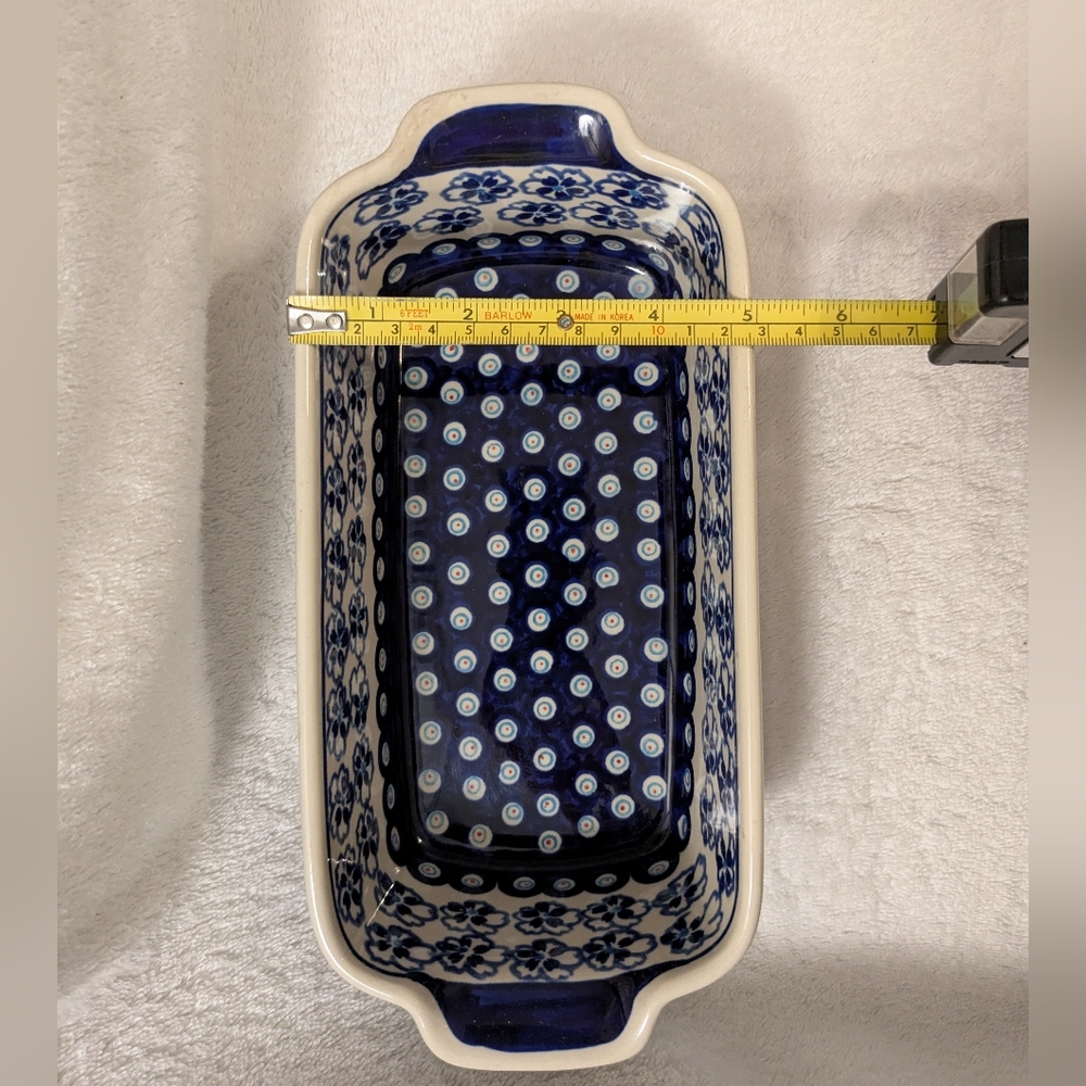 Polish Pottery Boleslawiec Peacock Handmade Baking Dish 9x5 #825 - Picture 6 of 7